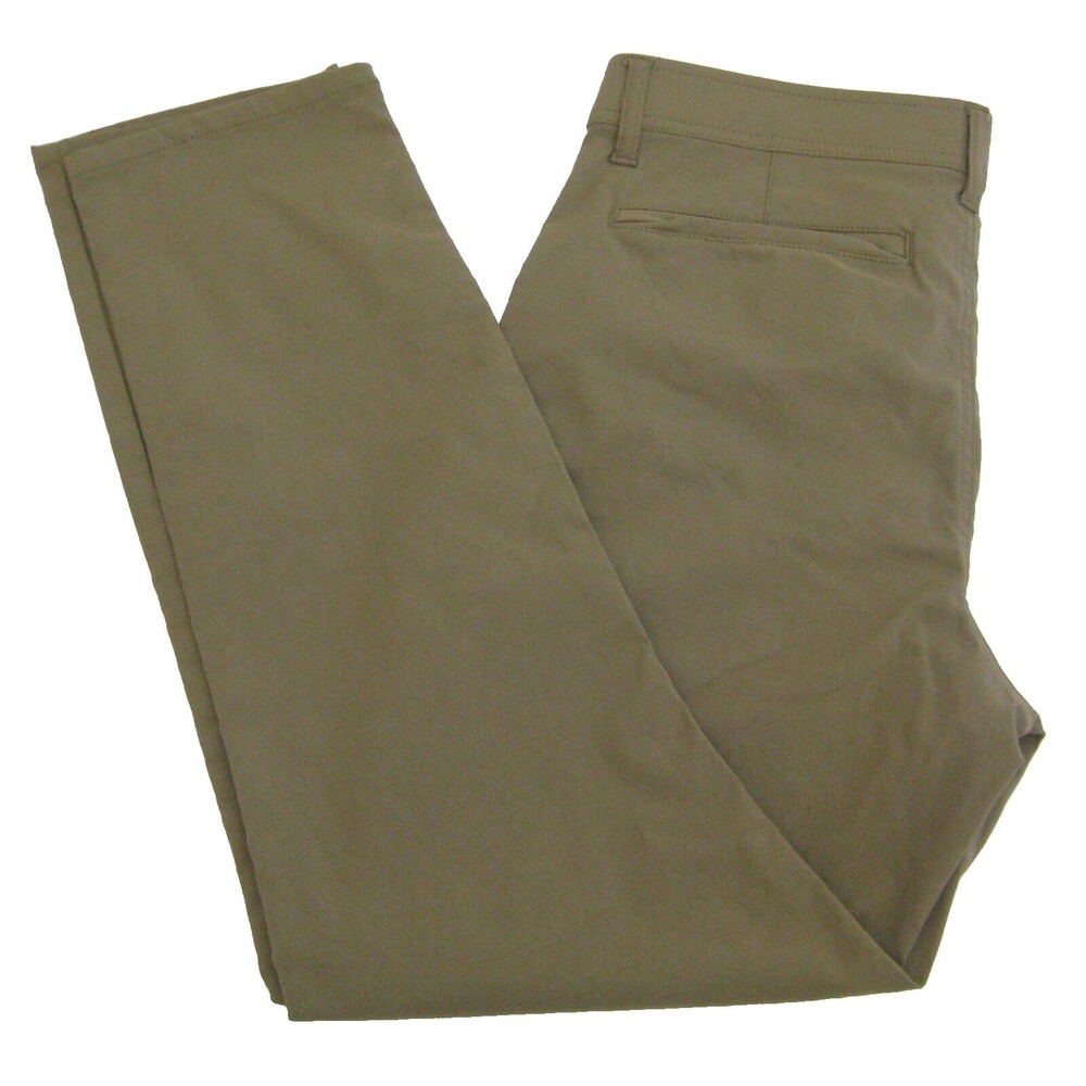 WEATHERPROOF Men's (Size 32x30) Brown Flat Front Outdoor Chino Pants 5 Pockets
